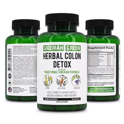 Siberian Green Herbal Colon Detox - 90 Capsules