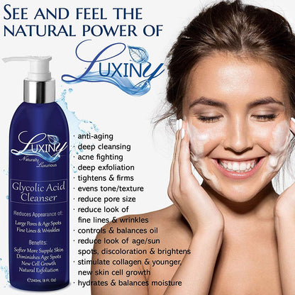 Exfoliating Skincare | Deep Cleansing Duo | Glycolic Acid Face Wash | Glycolic Acid Toner