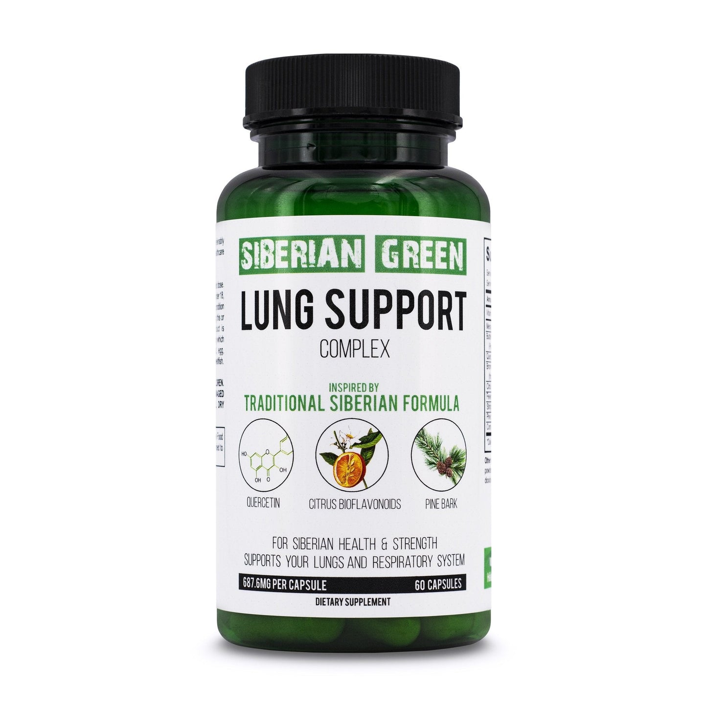Herbal Lung Support – Quercetin, Pine Bark, Citrus Bioflavonoids | 60 Capsules by Siberian Green