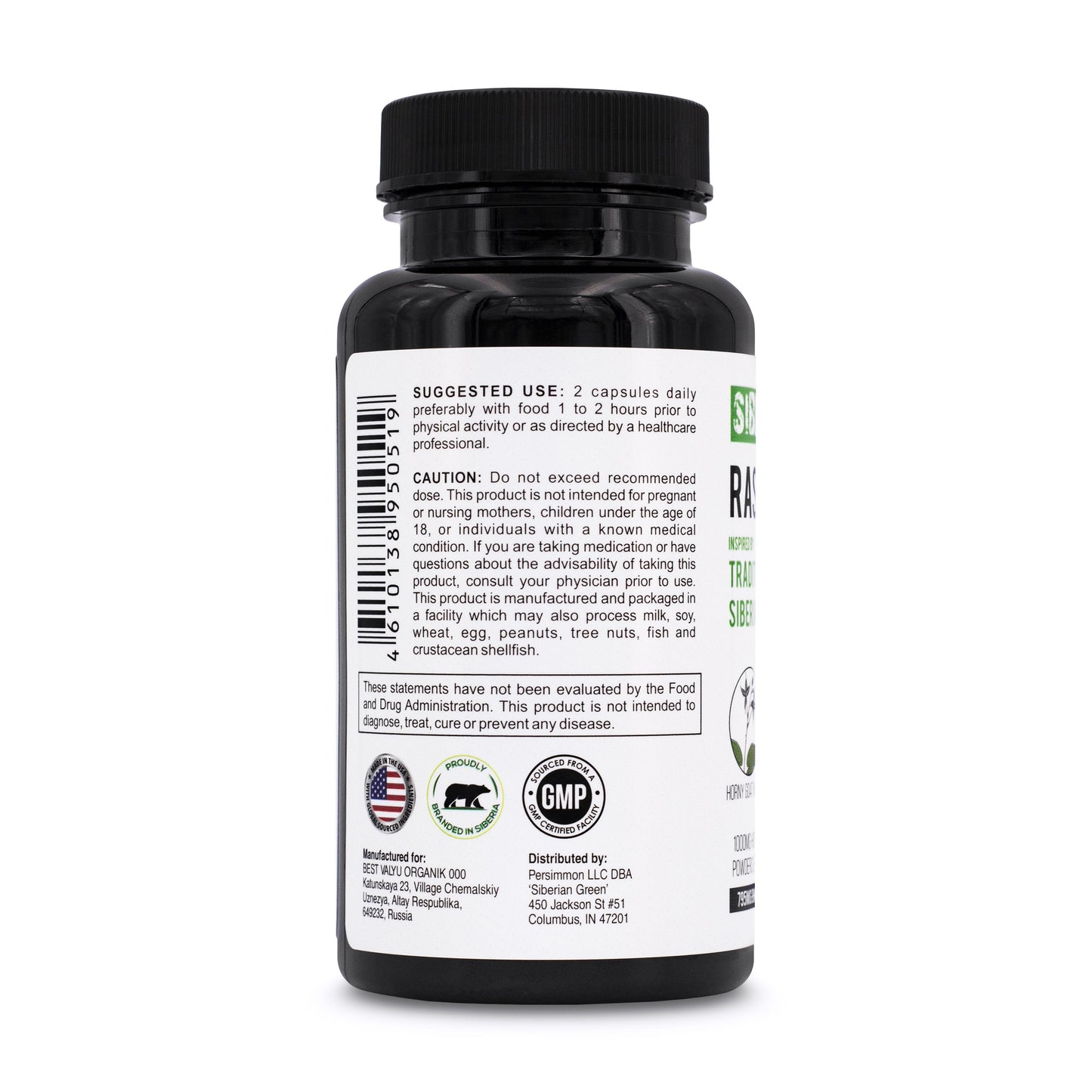 Rasputin Herbs with Horny Goat Weed Maca Root Complex 60 Caps