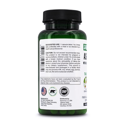 Organic Ashwagandha, Astragalus & Siberian Ginseng Complex – 60 Vegan Capsules