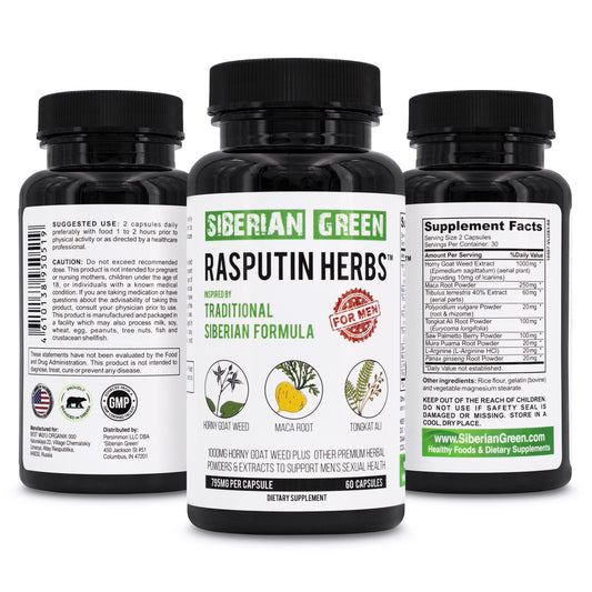 Rasputin Herbs with Horny Goat Weed Maca Root Complex 60 Caps