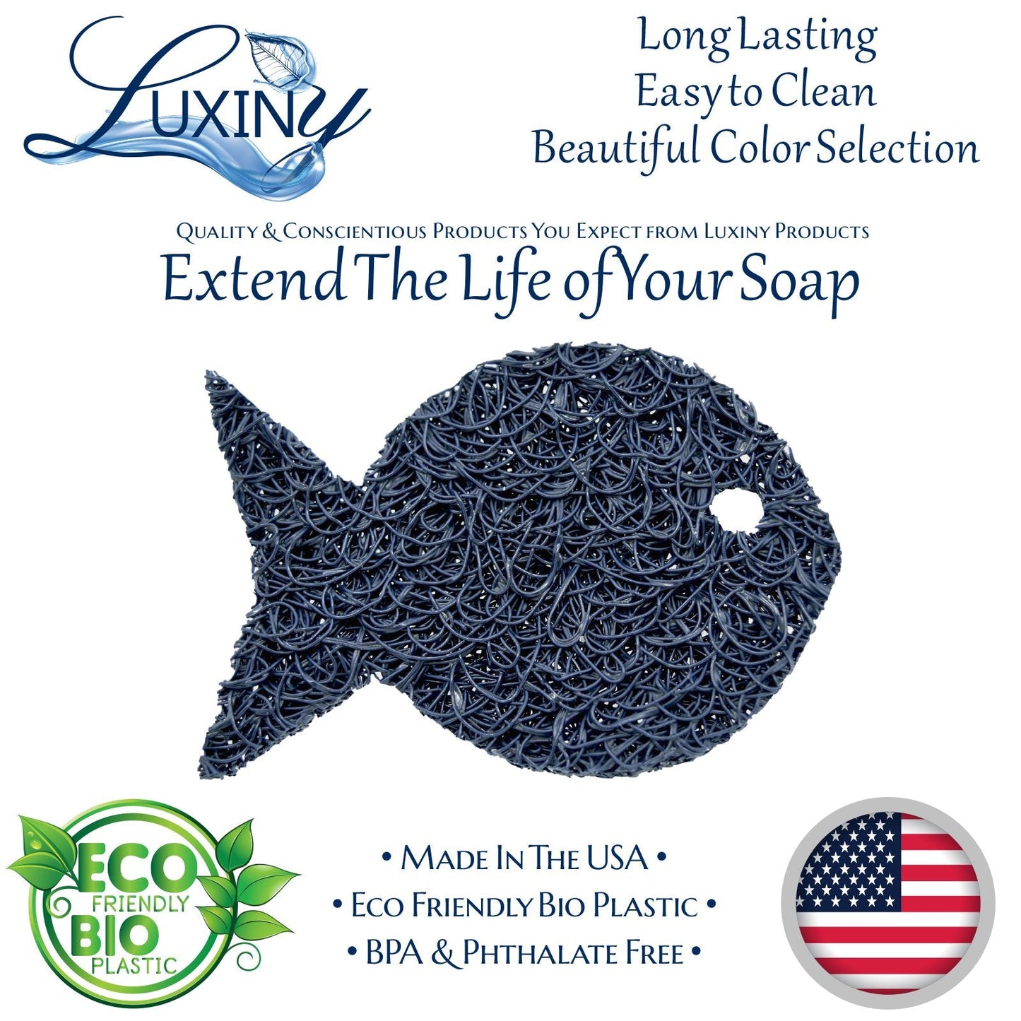 Soap Saver | Soap Rest | Soap Holder | Navy Blue Colored | Fish Soap Saver