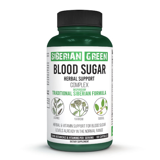Herbal Sugar Support Siberian Green 60 Caps - Yarrow Guggul Licorice