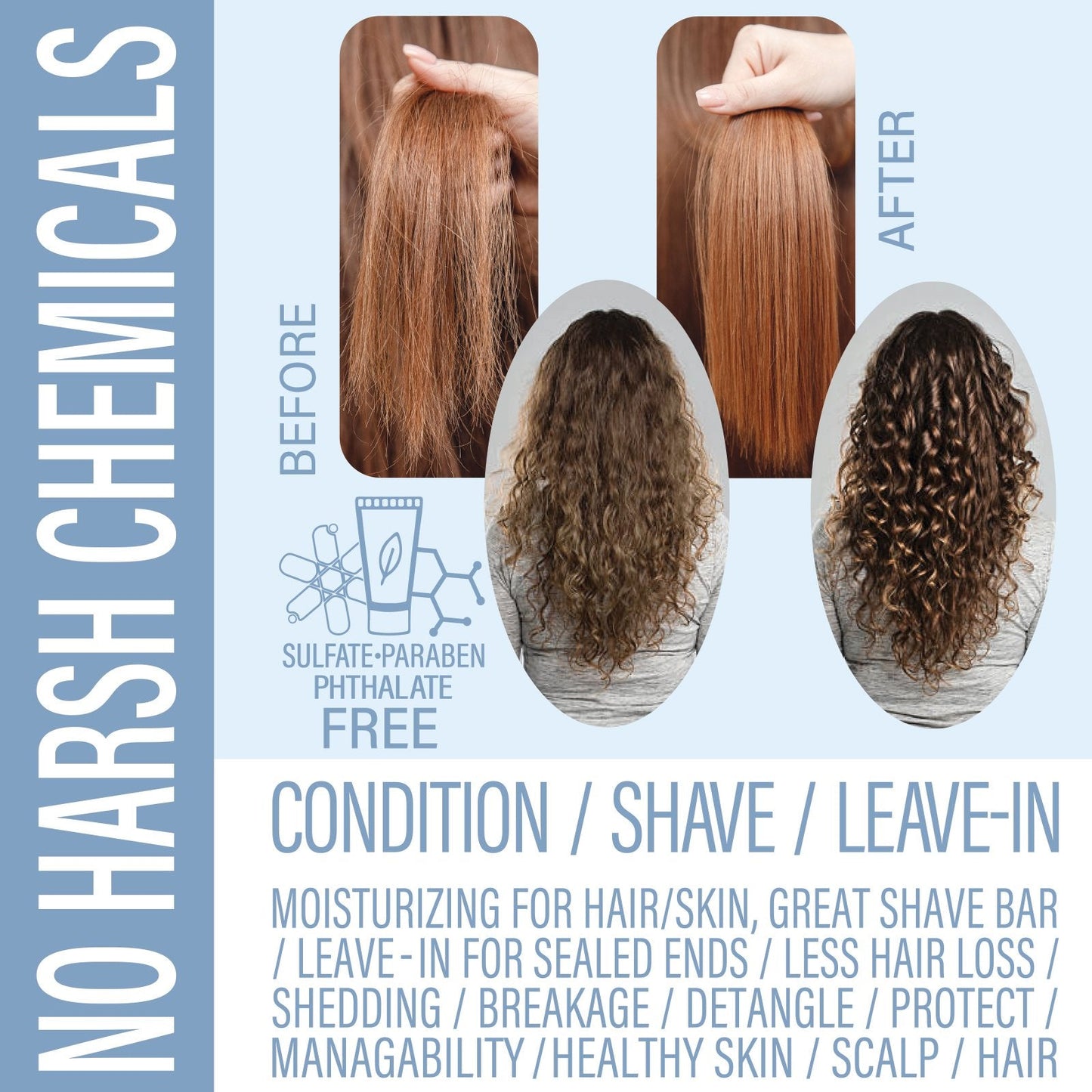 3 in 1 Conditioner, Leave-in-Conditioner, and Shave Bar - Bay Rum