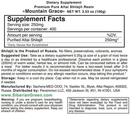 Siberian Shilajit Altai Mumijo Resin | Mountain Grace 100g (Sachera-Med)