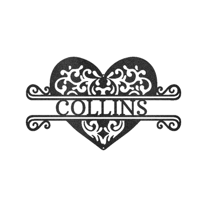 Fancy Heart Personalized Gifts - Custom Metal Sign