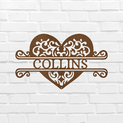 Fancy Heart Personalized Gifts - Custom Metal Sign