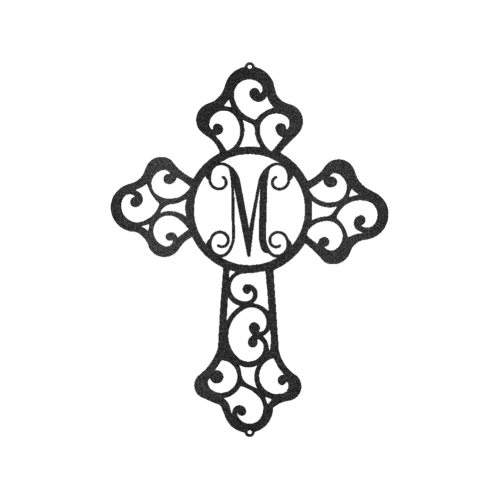 Initial Cross Personalized Gifts - Custom Metal Sign