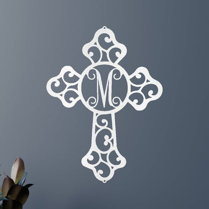 Initial Cross Personalized Gifts - Custom Metal Sign