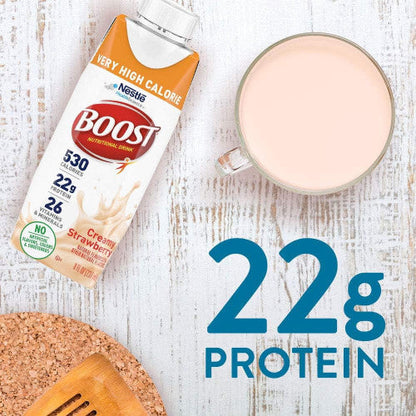 Nestle Boost Very High Calorie (VHC), Strawberry, 8 oz Carton, CS/24