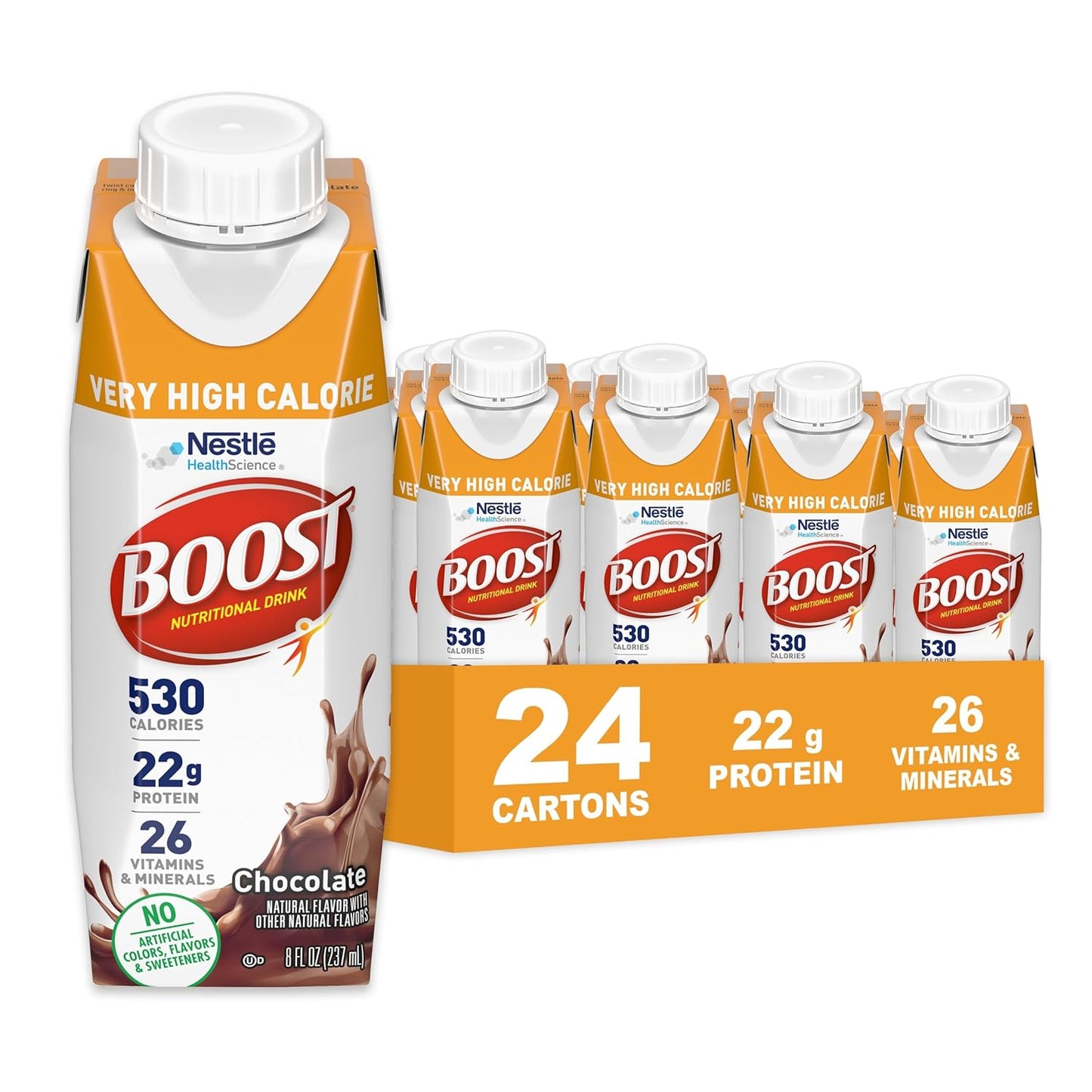 Nestle Boost Very High Calorie (VHC), Chocolate, 8 oz Carton, Case/24