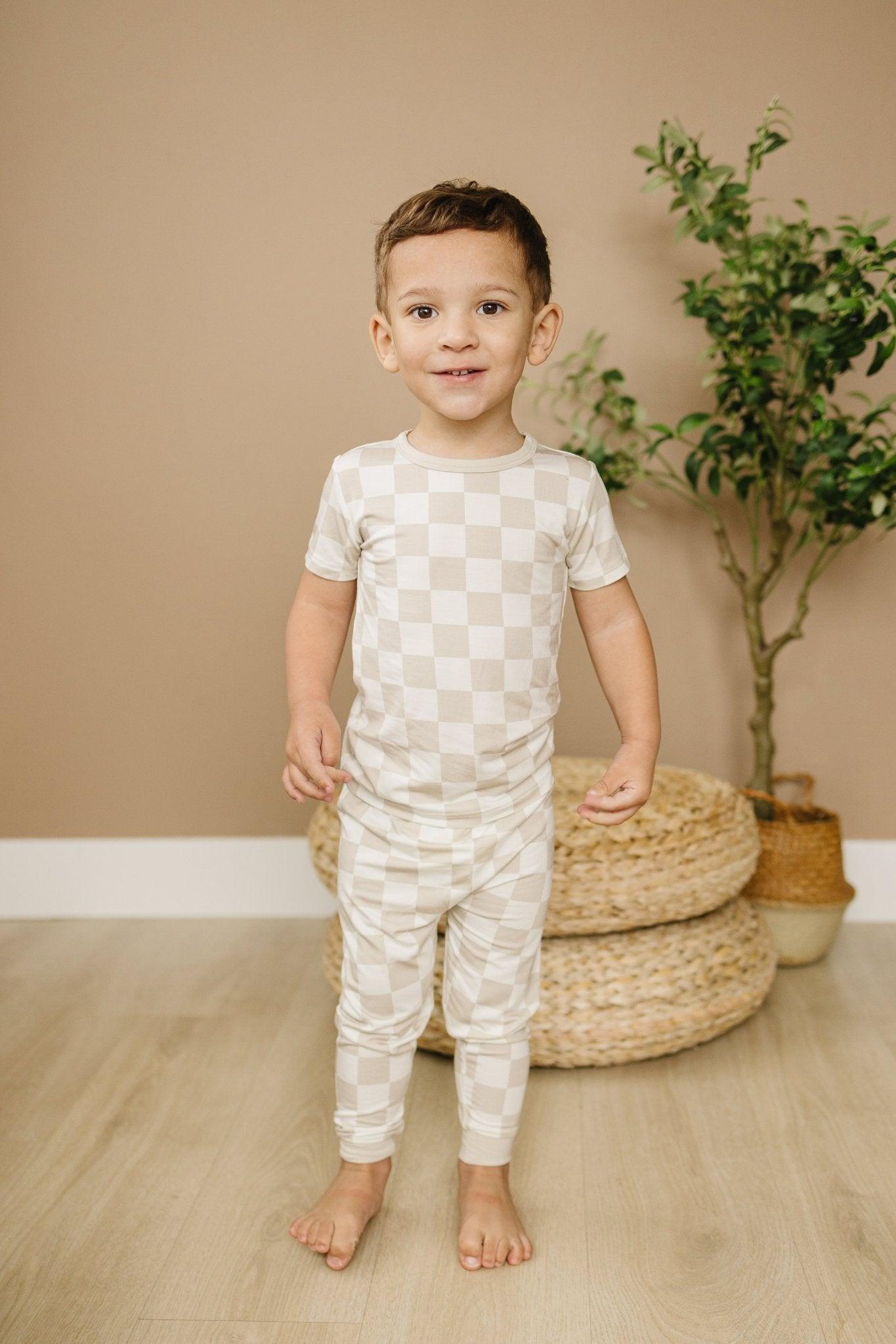 Neutral Checker 2pc Bamboo Pajamas