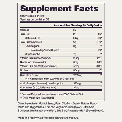 Nitric Oxide Beet Soft Chews