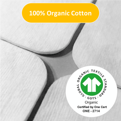 NOLEO Organic Cotton Pads - Large 3.54"x3.54"