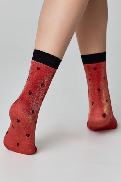 Shimmering Socks Conte Fantasy - "Hearts" Designs