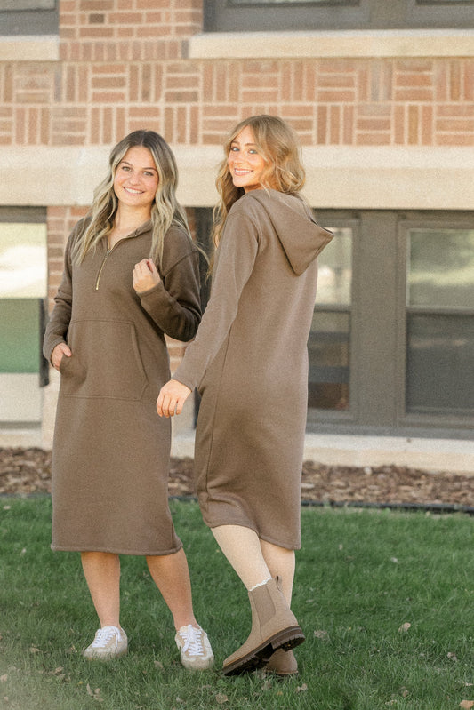 Olympia Zipper Sweatshirt Dress