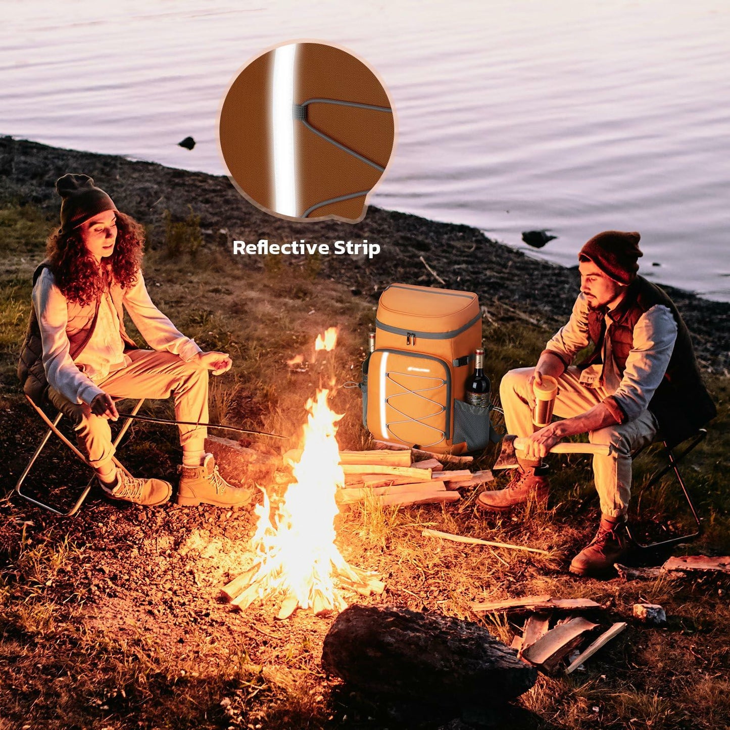 35 Can Backpack Cooler Leakproof,Insulated / Camping Cooler,Backpack Orange