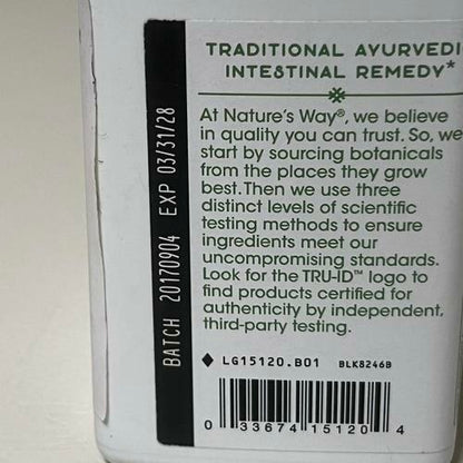 Nature's Way Neem Leaf Traditional Ayurvedic Intestinal Remedy 950 mg, 100 Count