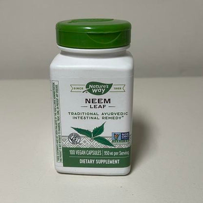 Nature's Way Neem Leaf Traditional Ayurvedic Intestinal Remedy 950 mg, 100 Count