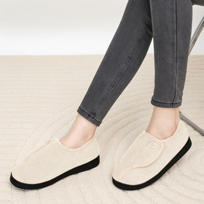 HARENCE Women's Slippers Memory Foam Adjustable Fur Lined Size 38/39