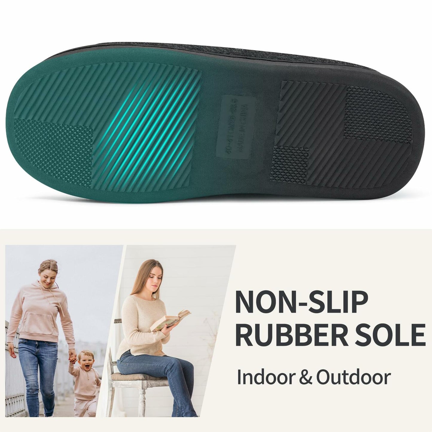 Ablanczoom Memory Foam Slippers Unisex Black Size 46/47