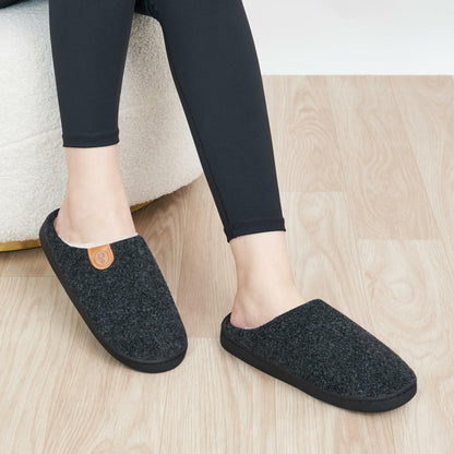 Ablanczoom Memory Foam Slippers Unisex Black Size 46/47