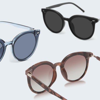 livho Polarized Retro Round Sunglasses Women Oversized Black