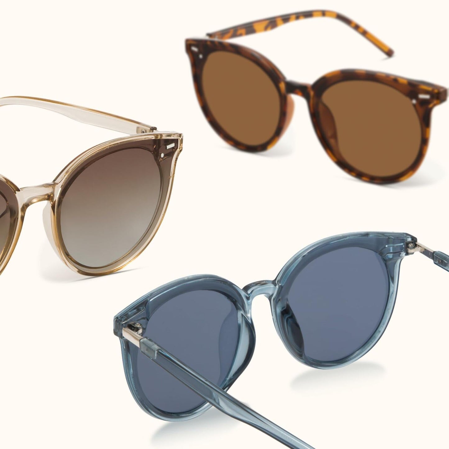 livho Polarized Retro Round Sunglasses Women Dark Tortoise/Brown Size Medium