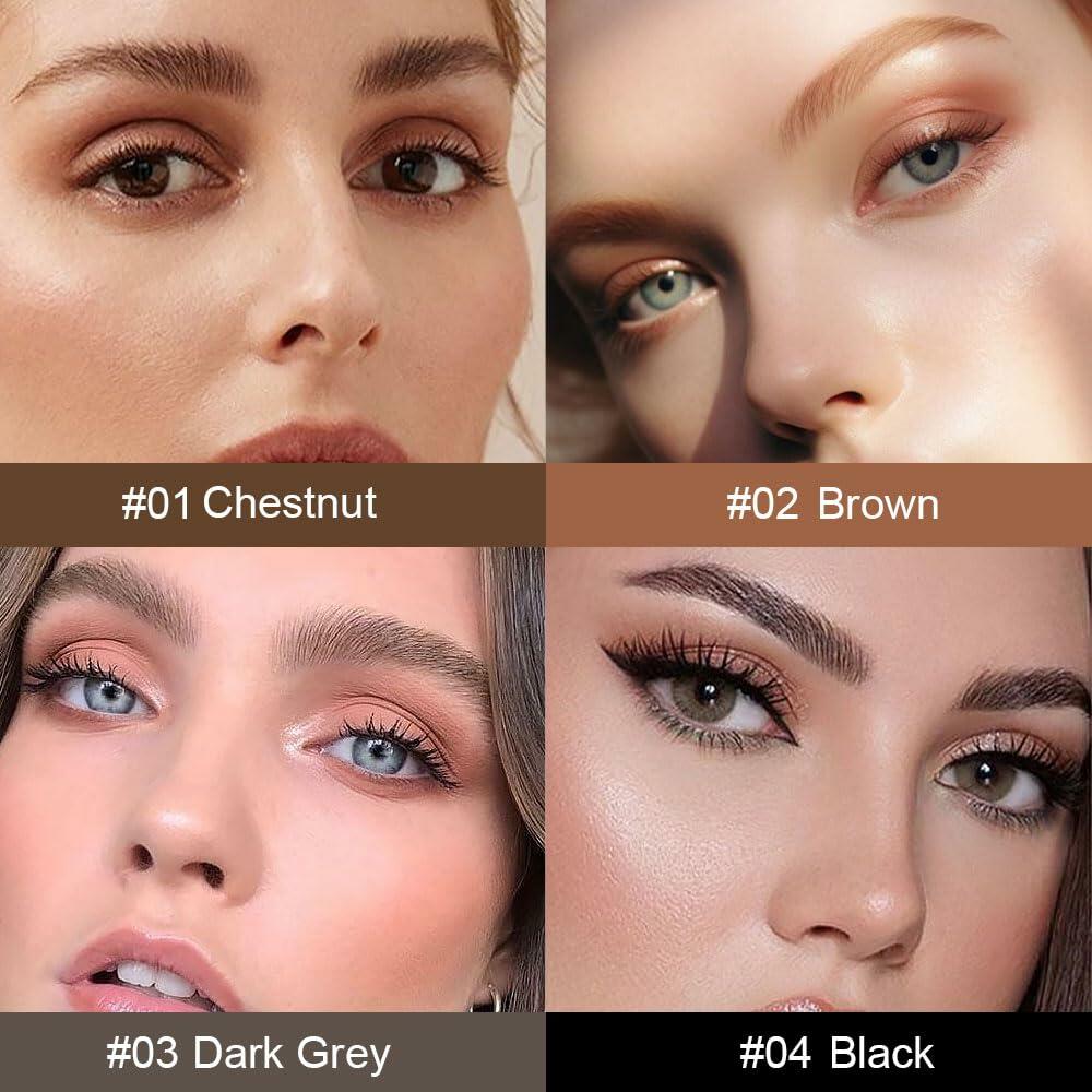 Magic Microblade Eyebrow Pen Pencil Waterproof Chestnut 2pcs 4 Tip Precise