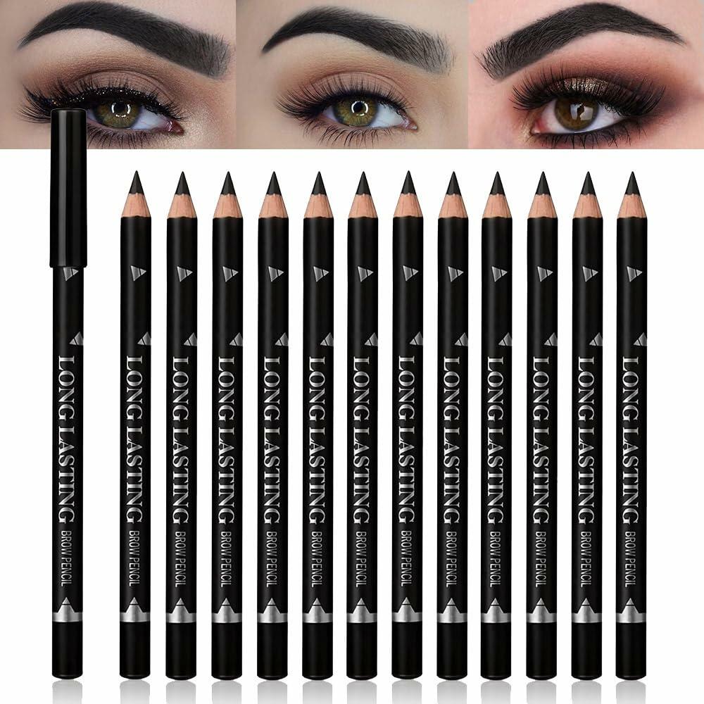 Magic Microblade Eyebrow Pen Waterproof Dark Grey 2Pcs 4-Tip Contouring Pencil