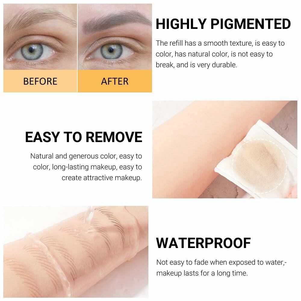 Magic Microblade Eyebrow Pen Waterproof Dark Grey 2Pcs 4-Tip Contouring Pencil