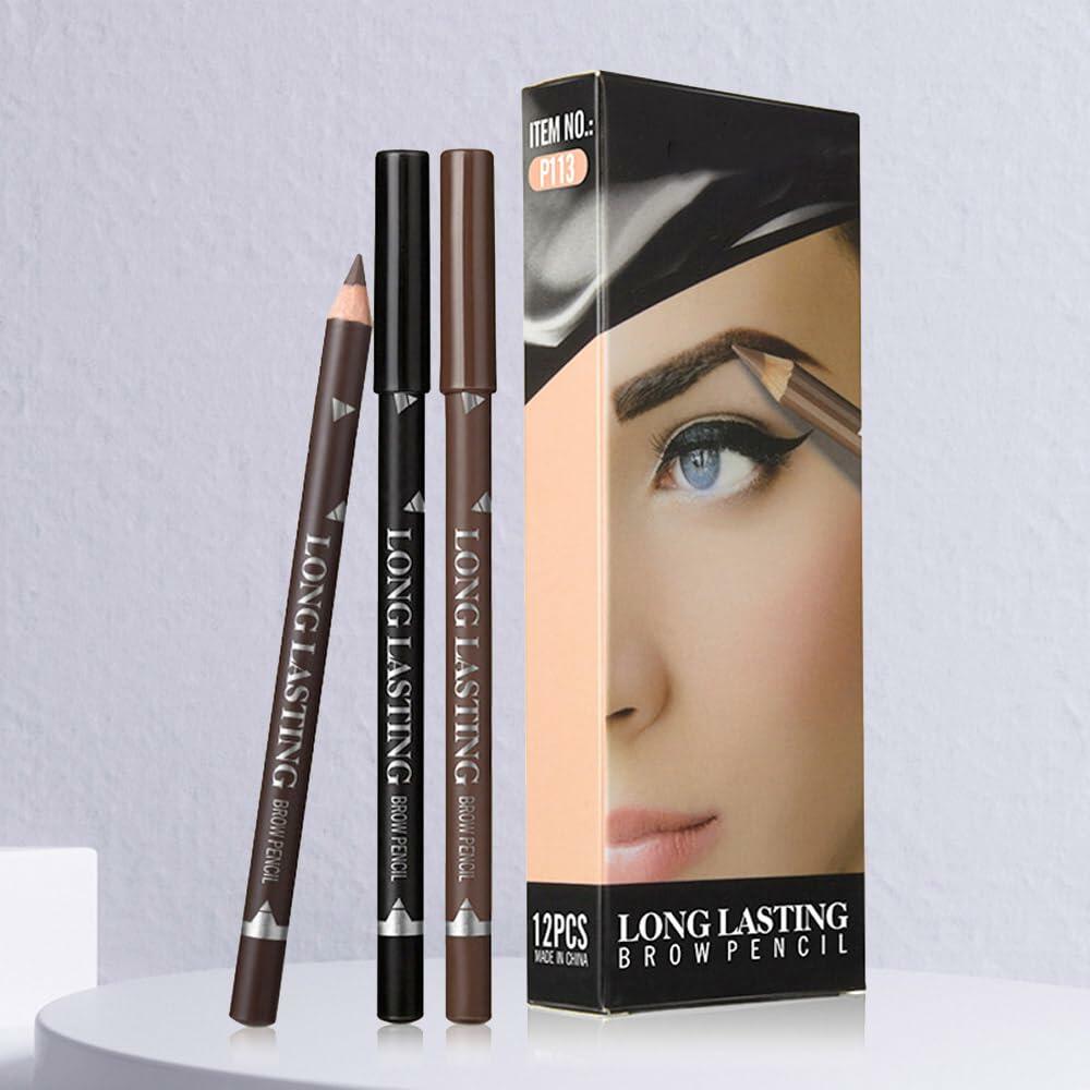 Magic Microblade Eyebrow Pen Waterproof Dark Grey 2Pcs 4-Tip Contouring Pencil