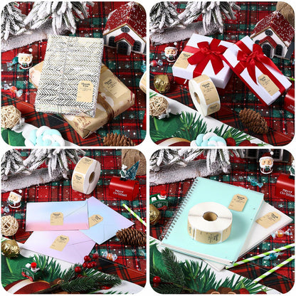 600 PCS Christmas Gift Tag Stickers 1.18x2in Self-Adhesive Labels