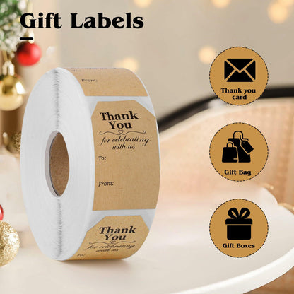 600 PCS Christmas Gift Tag Stickers 1.18x2in Self-Adhesive Labels