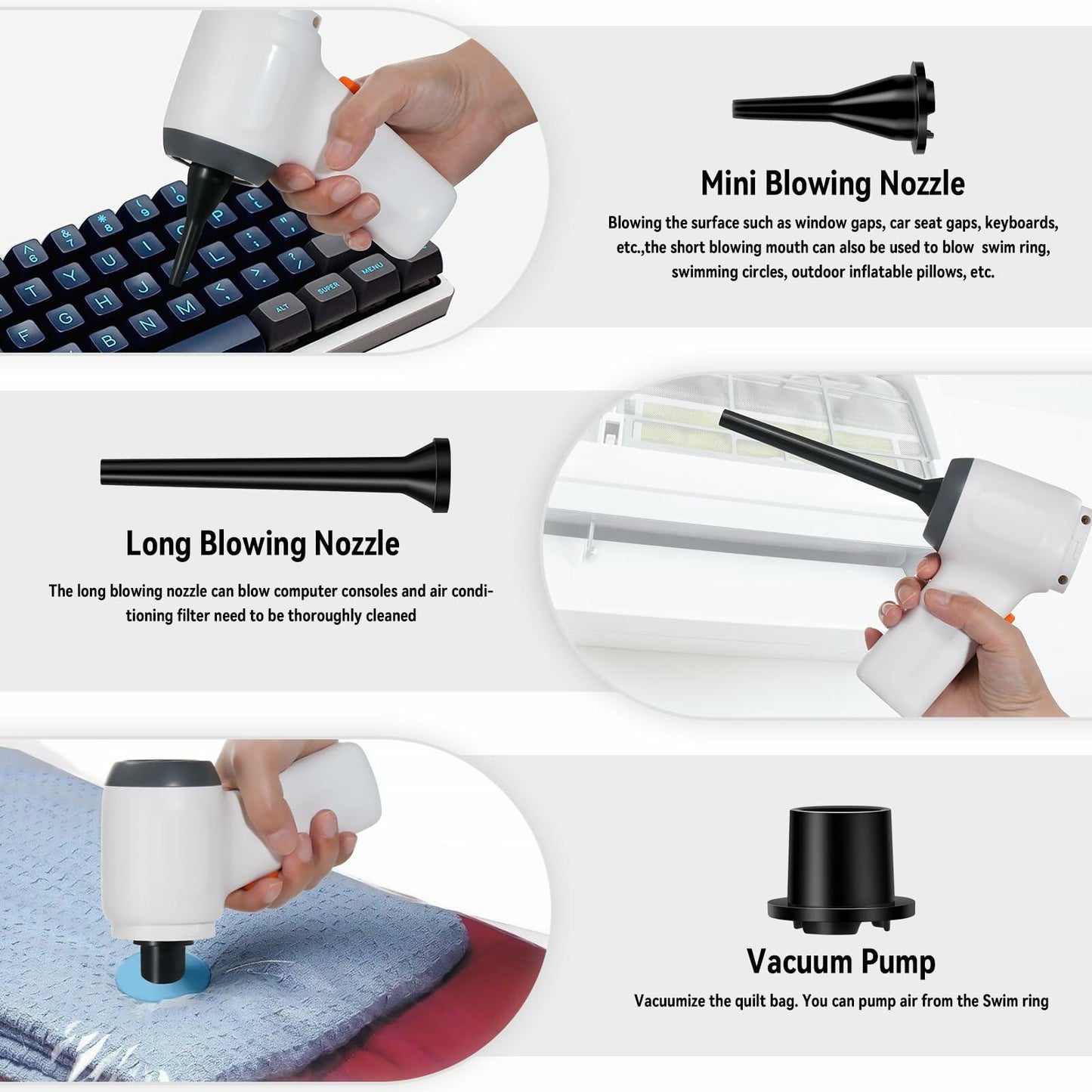 Aumotop Handheld Mini Vacuum Cleaner 8000PA Cordless Portable Black