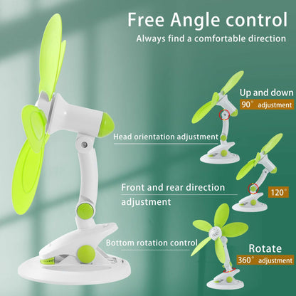 Mengnessly USB Clip-On Fan 9" Remote 3 Speed Timer Adjustable Tilt