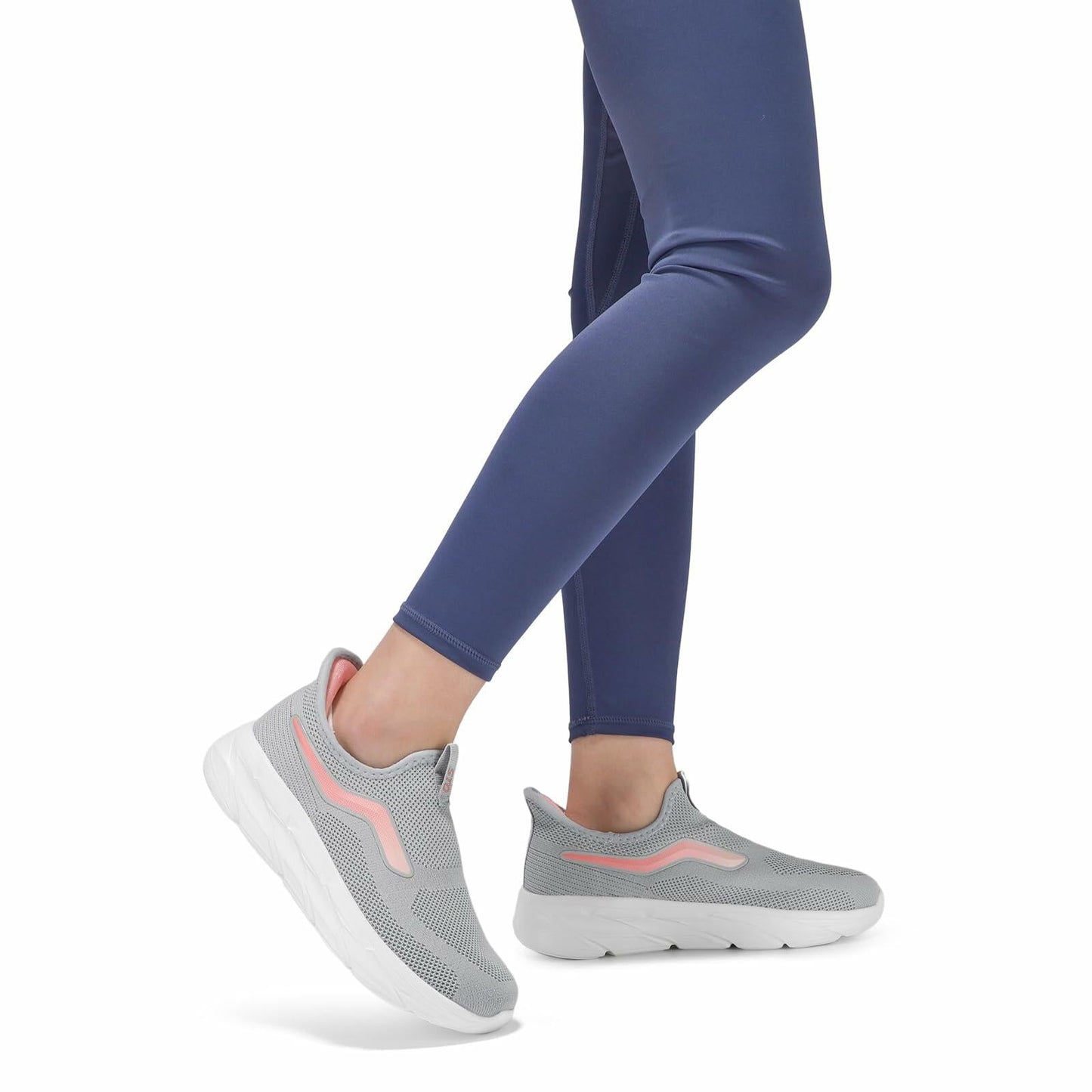 STQ Women’s Slip On Sneakers Orthopedic Comfort Size 8 Light Gray Pink