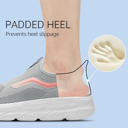 STQ Women’s Slip On Sneakers Orthopedic Comfort Size 8 Light Gray Pink