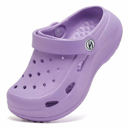 WOUEOI Toddler Garden Shoes Cartoon Slides Sandals Clogs Light Purple Size 8