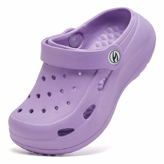 WOUEOI Toddler Garden Shoes Cartoon Slides Sandals Clogs Light Purple Size 8