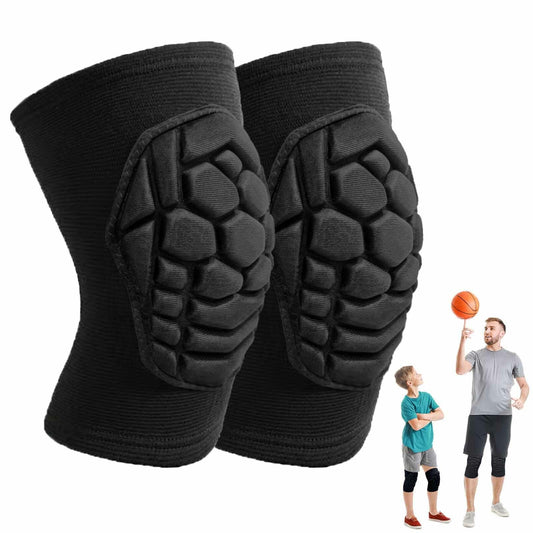 Lightweight Knee Pads with Sponge Padding for Sports, Black, Size M