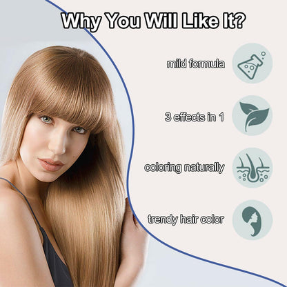 BestBy08/26 Hair Dye Shampoo 3-in-1 Coconut Oil Instant Color Cherry Brown