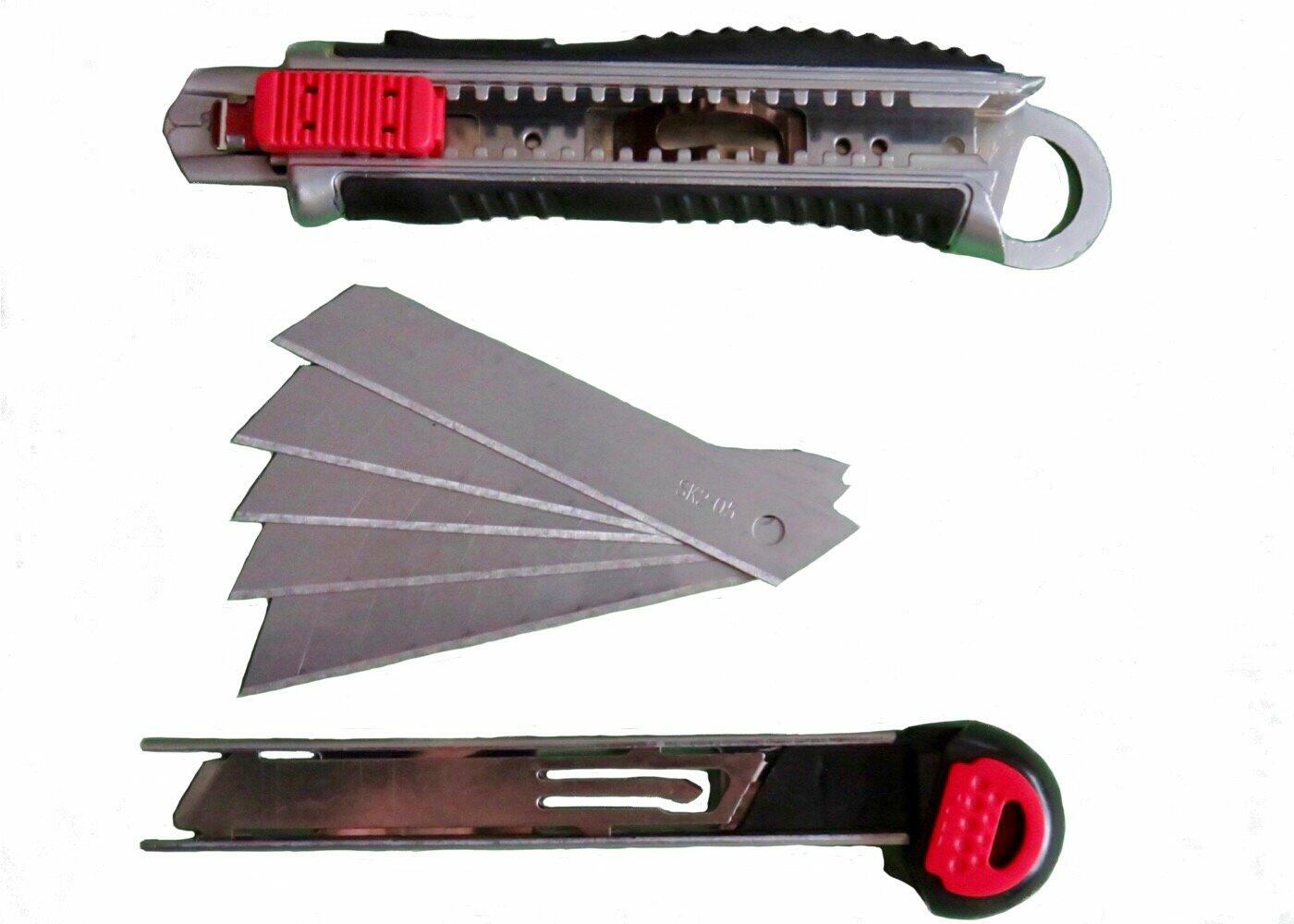 Smithline Utility Knife 18mm Retractable Razor Box Cutter SK2 Blades