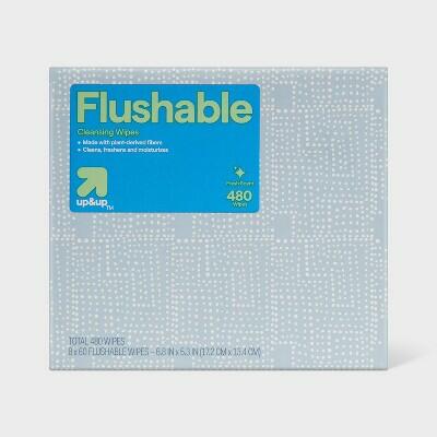 [Like New] Up&up Flushable Cleansing Wipes Fresh Scent Aloe Vitamin E 8pk 60ct