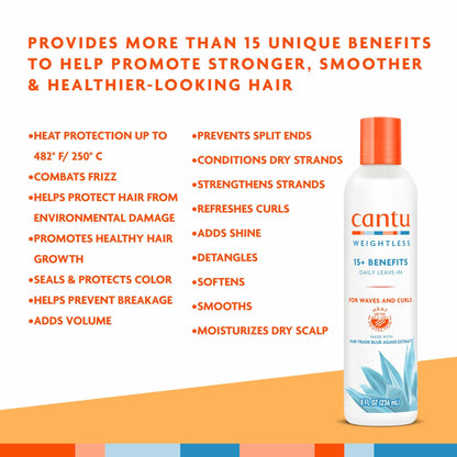 Cantu Weightless Daily Leave-In Cream 8 fl oz