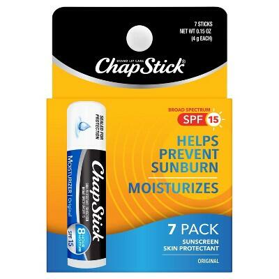 Chapstick Moisturizer Lip Balm Original SPF15 7ct Skin Protectant