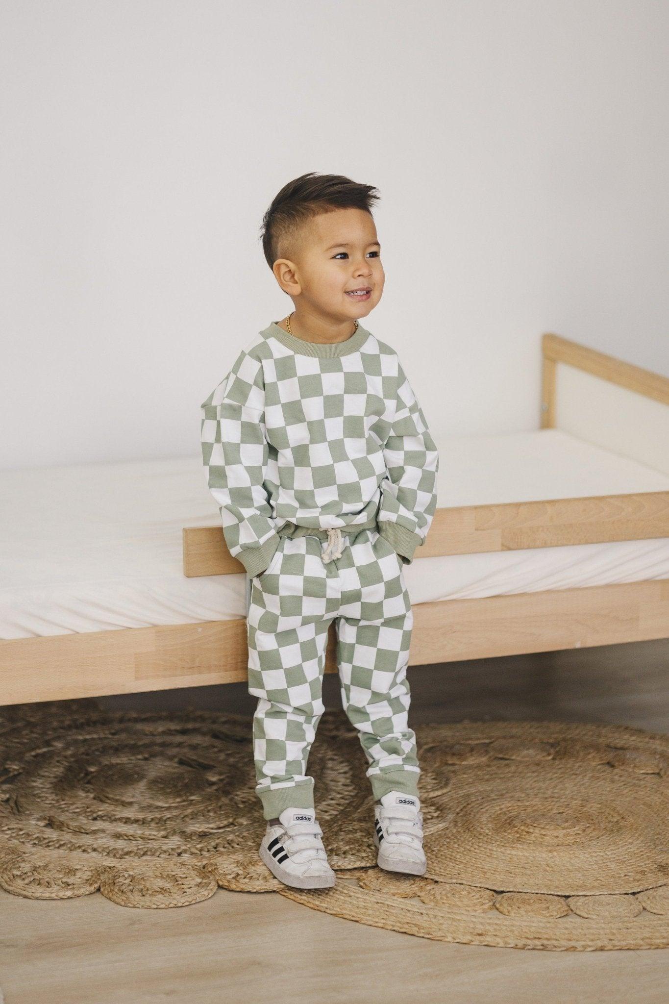 Organic Cotton Checkered Jogger Set - more colors