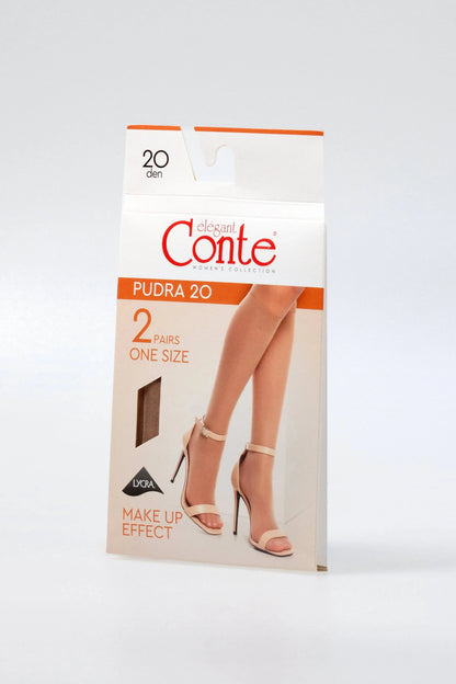Knee Highs Conte Pudra 20 Den (2 pairs)