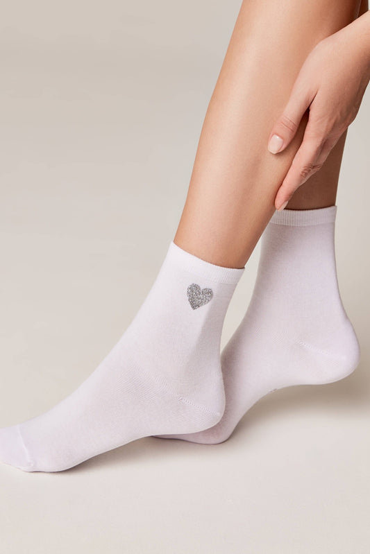 Cotton Socks Conte Classic 427 - Shimmering Heart Pattern